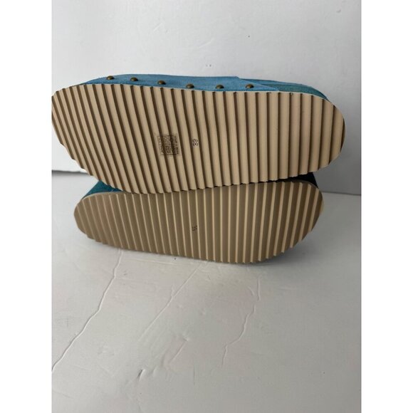 New Intentionally Blank Rule Breaker Suede Platform Sandals Blue Size 39 US 8.5 - Picture 9 of 9